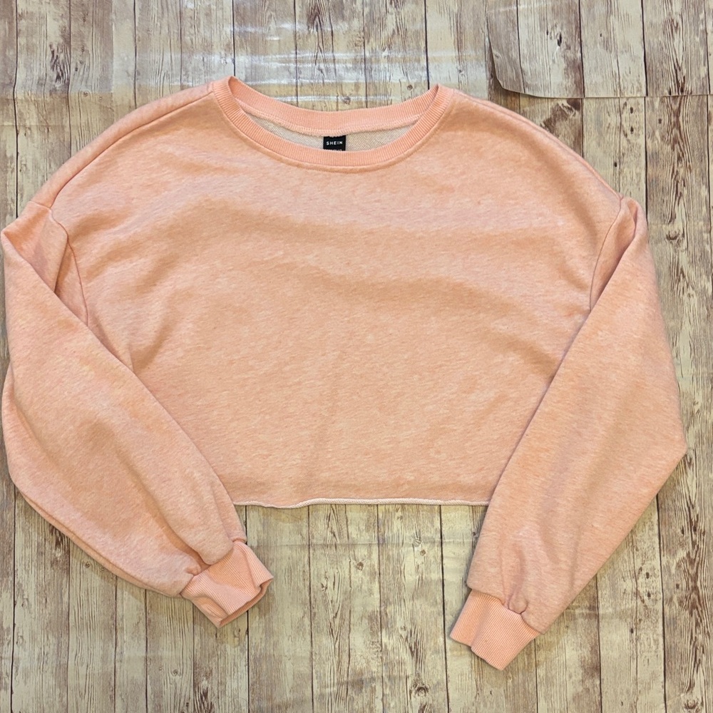 SHEIN Light Coral Cropped Sweatshirt